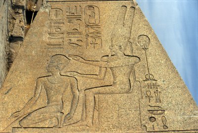 Detalj av den falne obelisken til dronning Hatshepsut av Egyptian 18th Dynasty
