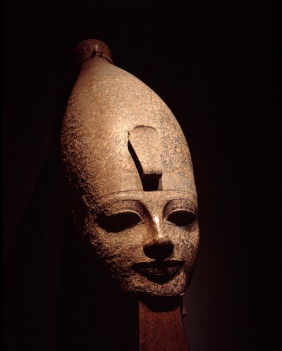 Egyptisk antikvitet: kolossalt overhode for Amenophis III (Amenhotep). Skulptur i rosegranitt. 1300-tallet f.Kr. 18. dynasti. Luxor Museum (Luksor eller Luqsor). Egypt av Egyptian 18th Dynasty
