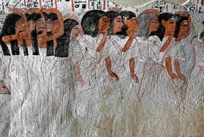 Egyptisk antikvitet: prosesjon av gråt. Maleri av graven til Roy (TT255). 18. dynasti. Fra Vestbredden av Luxor, Egypt av Egyptian 18th Dynasty