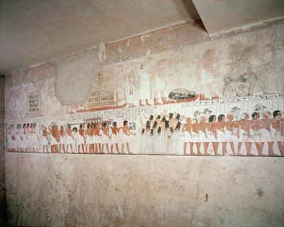 Interiør av graven til Ramose, New Kingdom, ca. 1360 f.Kr. (veggmaleri) av Egyptian 18th Dynasty