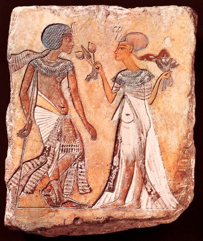 Kong Smenkhkare og hans kone Meritaton av Egyptian 18th Dynasty
