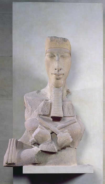 Osirid-søylen til Amenophis IV (Akhenaten) fra Karnak, Amarna-perioden, New Kingdom, ca. 1353-37 f.Kr. (sandstein) av Egyptian 18th Dynasty
