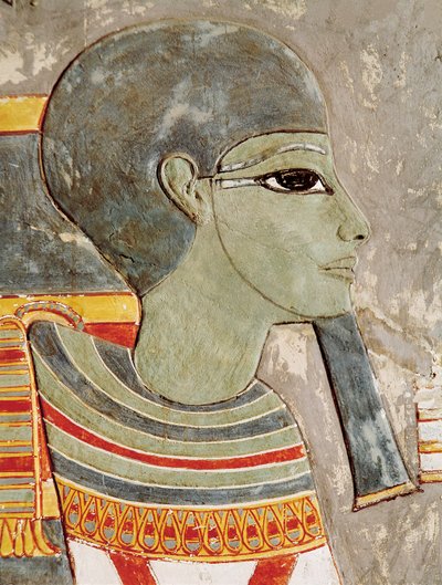 Malt relieff av guden Ptah i Kongenes dal, fra graven til Horemheb av Egyptian 18th Dynasty