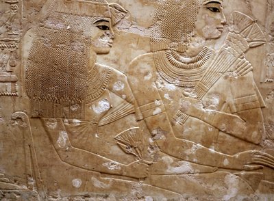Ramose og kona hans (lettelse) av Egyptian 18th Dynasty