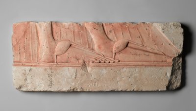 Relieff som viser sandalføttene til kongelige kvinner, fra Tell el-Amarna, New Kingdom, ca. 1353-1332 f.Kr. (kalkstein) av Egyptian 18th Dynasty