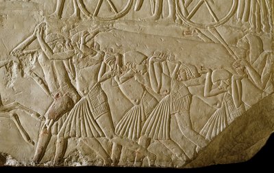 Relieff fra Horemhebs grav (stein) av Egyptian 18th Dynasty