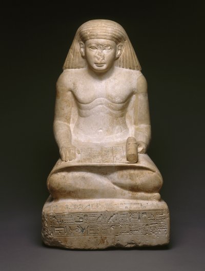 Skriverstatue av Amunhotep, sønn av Nebiry, ca. 1426-1400 f.Kr. (kalkstein) (se 200932) av Egyptian 18th Dynasty