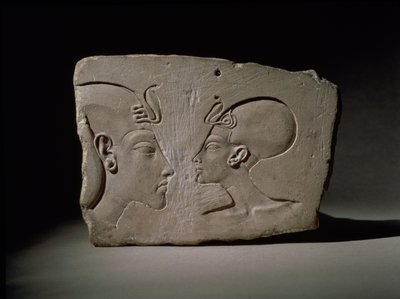 Wilbour-plaketten, fra moderne Amarna, New Kingdom (kalkstein) av Egyptian 18th Dynasty