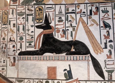 Anubis Tomb Nefertari (veggmaleri) av Egyptian 19th Dynasty