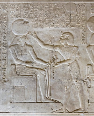 Basrelieff, tempelet til Seti I, Abydos, Egypt av Egyptian 19th Dynasty