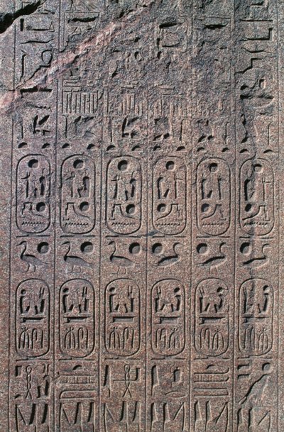Blokk med relieffer og inskripsjoner, Great Temple of Amun, Tanis, Egypt, New Kingdom, Dynasty XIX av Egyptian 19th Dynasty