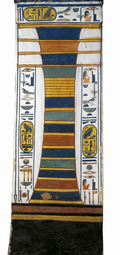 Egypt, Theben, Luxor, Dronningenes dal, Nefertaris grav, Djed-søyle som representerer Osiris' ryggrad som bærer oppstandelsesbeinmargen innenfor, fra 19. dynasti av Egyptian 19th Dynasty