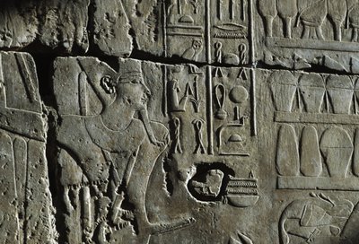 Relieff, Amun-tempelet, Luxor, gamle Theben (UNESCOs verdensarvliste av Egyptian 19th Dynasty