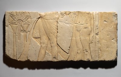 Relieff som viser en offerscene, fra Tell el-Amarna, New Kingdom, ca. 1353-1336 f.Kr. (kalkstein) av Egyptian 19th Dynasty