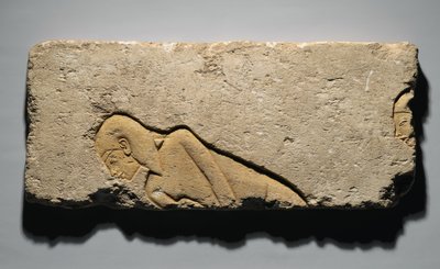 Relieff som viser to menn som bukker, fra Tell el-Amarna, New Kingdom, ca. 1352-1336 f.Kr. (kalkstein) av Egyptian 19th Dynasty