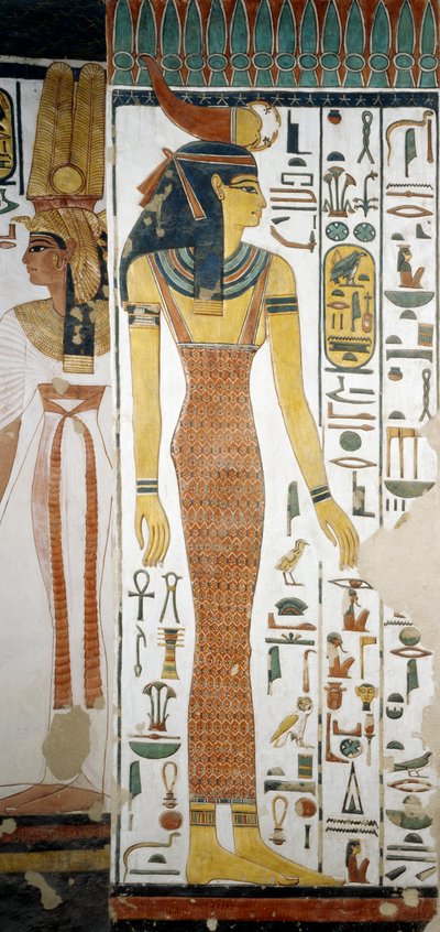 Selqet, detalj fra freskene i gravkammeret til Nefertari, Valley of Queens, Luxor, Theben (Unescos verdensarvliste av Egyptian 19th Dynasty