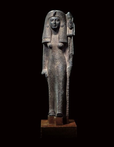 Standard bærende statue av dronning Nefertari, New Kingdom, ca. 1290-1224 f.Kr. av Egyptian 19th Dynasty