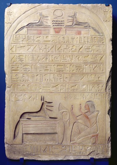 Stela av general Kasa, New Kingdom, ca. 1294-c. 1279 f.Kr. (malt kalkstein) av Egyptian 19th Dynasty