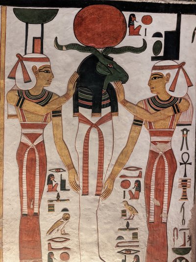 Valley of the Queens, Tomb of Nefertari (veggmaleri) av Egyptian 19th Dynasty