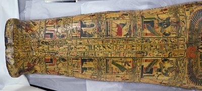 Detalj av omslaget til mumien til Nesyamun, muligens funnet i Deir El-Bahri, New Kingdom, ca. 1100 f.Kr. (malt tre) av Egyptian 20th Dynasty
