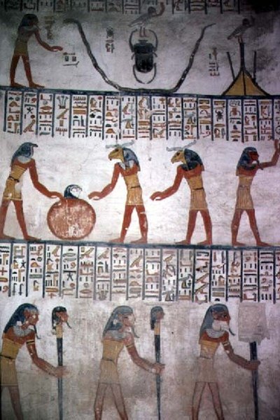 Veggmaleri fra Chamber I in the Tomb of Ramesses VI, New Kingdom (ca. 1145-1137 BC) (veggmaleri) av Egyptian 20th Dynasty