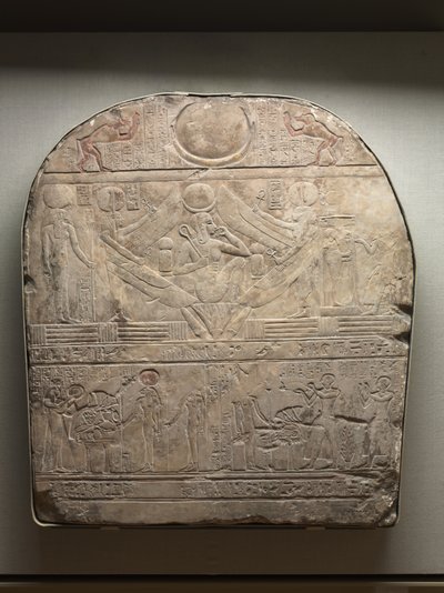 Stele av ypperstepresten i Ptah, Shedsunefertem, 945–924 f.Kr. av Egyptian 22nd Dynasty