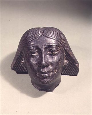 Hodet til en mann, sannsynligvis en høy embetsmann, ca. 700 f.Kr. (granitt) av Egyptian 25th Dynasty