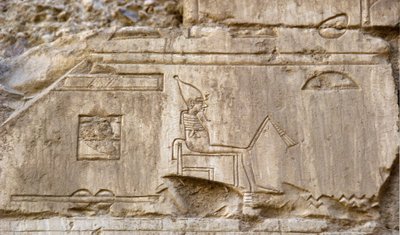 Egyptisk antikvitet: relieff som representerer guddommen Osiris. Ankh-Hors grav (Ankh Hor) (TT414) (26. dynasti, 672-525 f.Kr.), Luxor (Theben), Egypt av Egyptian 26th Dynasty