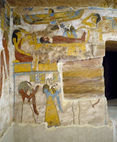 Veggmalerier av gravkammeret til Tomb of Pa Nentwy, Bahariya Oasis, Giza, Egypt Egyptian Civilization, 26th Dynasty, 663-525 BC av Egyptian 26th Dynasty