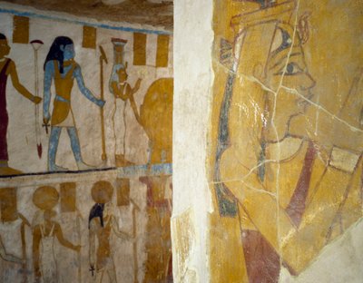 Veggmalerier fra Tomb of Pa Nentwy, Bahariya Oasis, Giza, Egypt Egyptian Civilization, 26th Dynasty, 663-525 BC av Egyptian 26th Dynasty