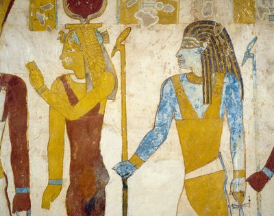 Veggmalerier fra Tomb of Pa Nentwy, Bahariya Oasis, Giza, Egypt. Egyptisk sivilisasjon, 26. dynasti, 663-525 f.Kr. av Egyptian 26th Dynasty