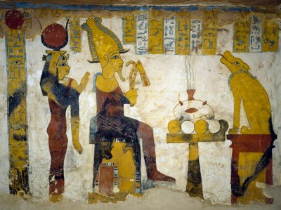 Veggmalerier fra gravkammeret til Tomb of Pa Nentwy, Bahariya Oasis, Giza, Egypt. Egyptisk sivilisasjon, 26. dynasti, 663-525 f.Kr. av Egyptian 26th Dynasty