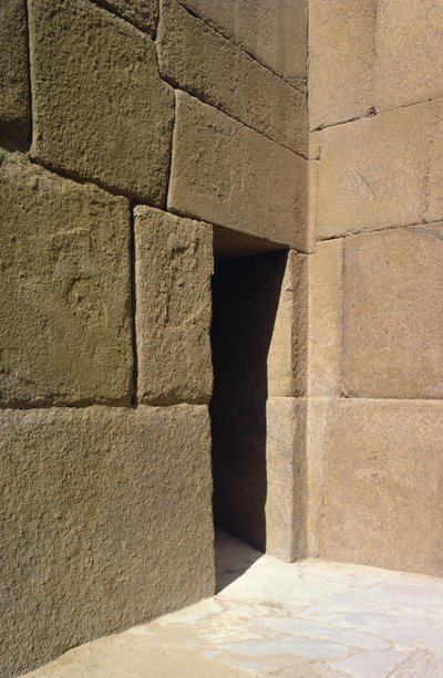 Granittmur fra Valley Temple of Khafre, Old Kingdom av Egyptian 4th Dynasty
