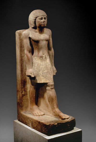 Skrittfigur, ca. 2575–2465 f.Kr. (malt kvartsitt) av Egyptian 4th Dynasty