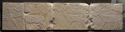 Relieff av menn som bringer ørkendyr, ca. 2311-2281 f.Kr av Egyptian 6th Dynasty