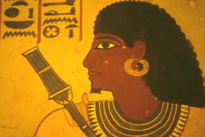 Det gamle Egypt, veggmaleri/veggmaleri/freskomaleri, Sennufers grav, Theben/Luxor, Sennufer som holder septer, ordfører i Theben, tilsynsmann under Amenophis II av Egyptian Egyptian