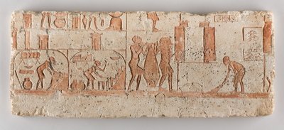 Kjøkkenscene, ca. 1352–1336 f.Kr. (kalkstein, pigment) av Egyptian Egyptian