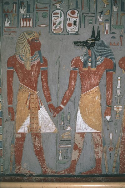 Farao og Anpu holder hender av Egyptian Egyptian