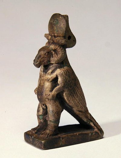 Sammensatt gud med værhode, dvergkropp og falkerygg (fajanse) av Egyptian Ptolemaic Period