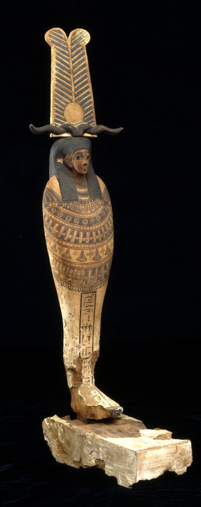 Figur av Ptah-Sokar-Osiris, 332-30 f.Kr. (tre, polykrom og gull) av Egyptian Ptolemaic Period