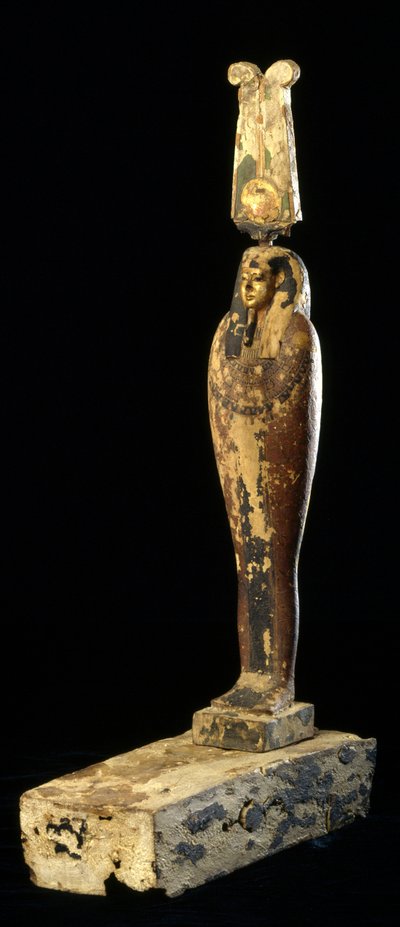 Figur av Ptah-Sokar-Osiris, 332-30 f.Kr. (tre, polykrom og gull) av Egyptian Ptolemaic Period