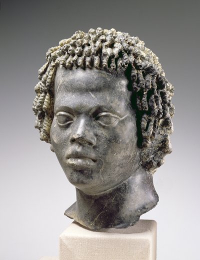 Head of a Black Man, slutten av det andre århundre f.Kr. (marmor) av Egyptian Ptolemaic Period