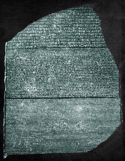 Rosettasteinen (granodioritt) av Egyptian Ptolemaic Period