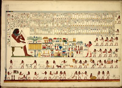 Egyptiske hieroglyfer, fra utsikt, etc., fra Sheikh-Hassan til Beni-Hassan, Atlas Folio (papir) av Egyptian School