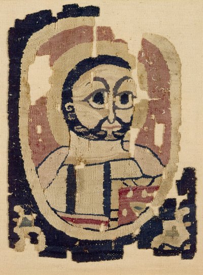 Fragment av et hode, koptisk (tekstil) av Egyptian School