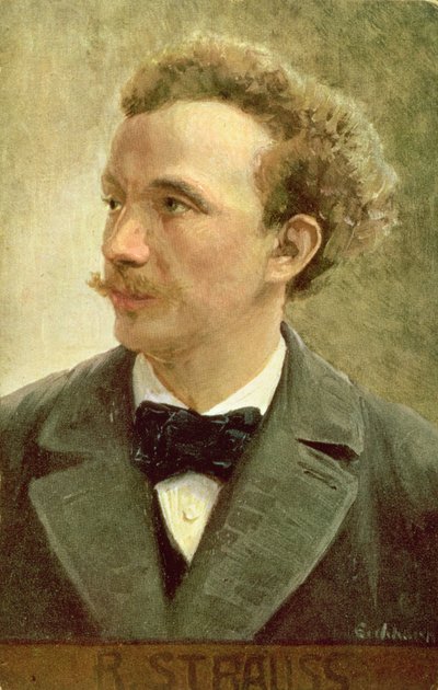 Postkort av Richard Strauss (1864-1949) ca. 1914 (litho-farge) av Eichhorn Eichhorn