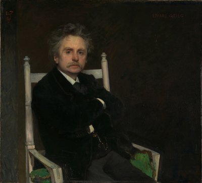 Portrett av Edvard Grieg 1843-1907, 1891. av Hjalmer Eilif Emanuel Peterssen