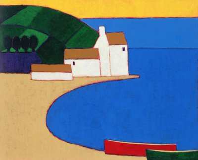 Bay i Sør-Bretagne, 2004 (akryl på papir) av Eithne Contemporary Artist Donne