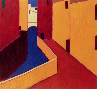 Fondamenta dei Sartori, Venezia, 1999 (akryl på papir) av Eithne Contemporary Artist Donne