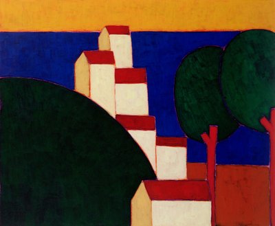 I de provençalske alpene, 1999 (akryl på papir) av Eithne Contemporary Artist Donne